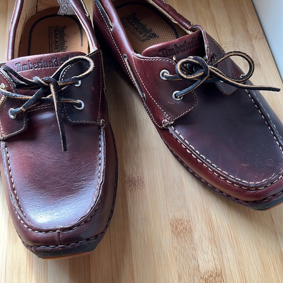 $200 - Timberland TB0A16MJ Wine/Brown Leather Classic 2 Eye Boat Shoes 74013 - Picture 2 of 12